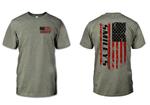 Smileys American Flag Tee - Army Green
