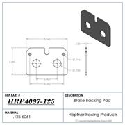 HRP Brake Backing Pad/Spacer, Inboard Wilwood .125 Dynalite