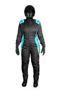 K1 Layla Ladies SFI 3.2A/5 Nomex Suit, Black/Teal
