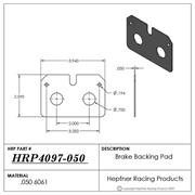 HRP Brake Backing Pad/Spacer, Inboard Wilwood .050 Dynalite