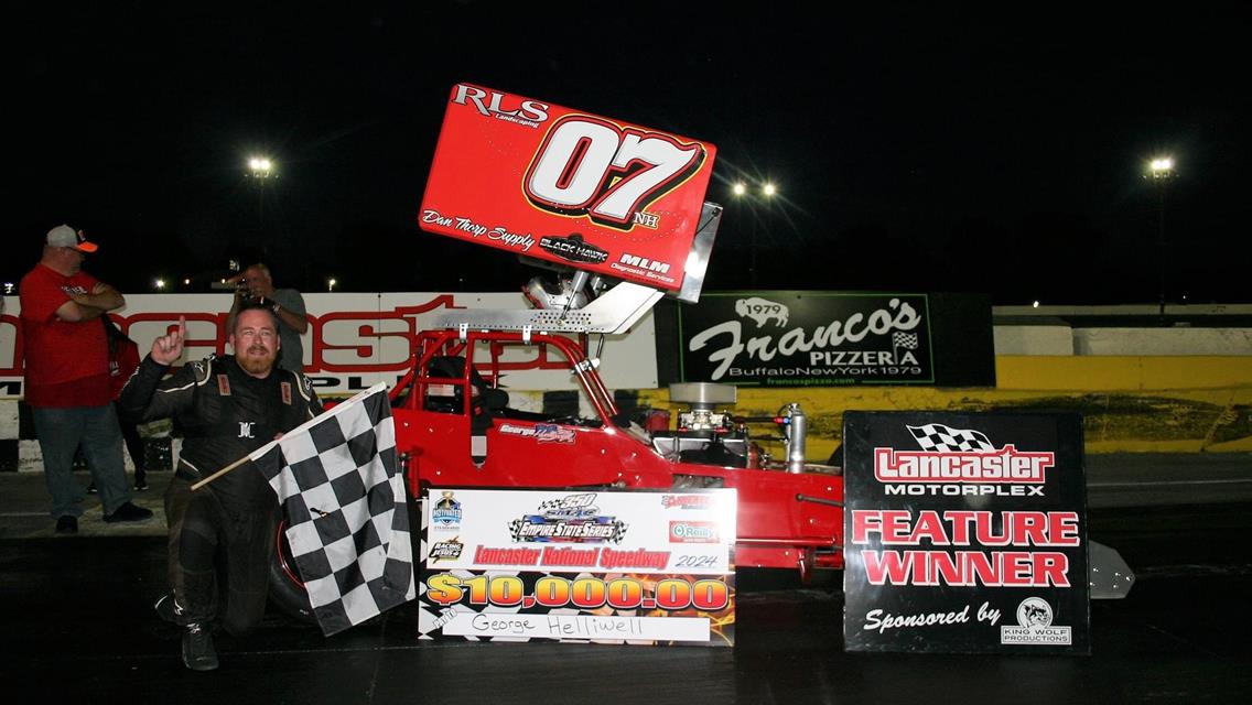 George Helliwell Earns $10,000 Payday in 350 SMAC Event at Lancaster Motorplex; Carbone, Novoa, and Dunkleman Also Score Wins