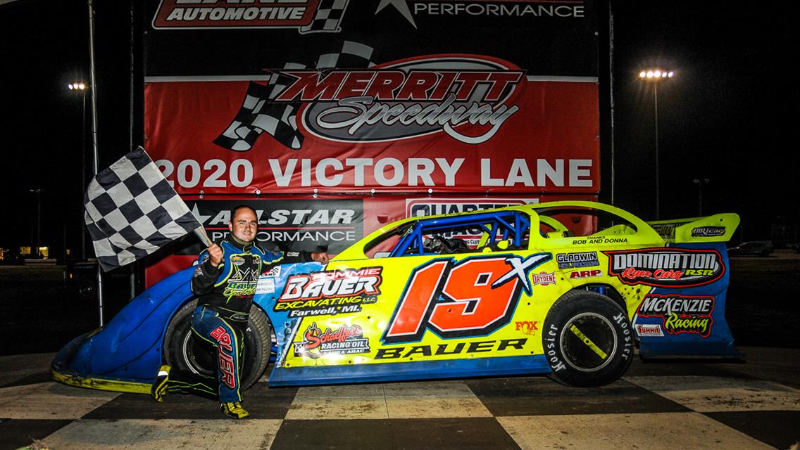 Bauer wins 2nd of the year for $2500 payday at Merritt Speedway
