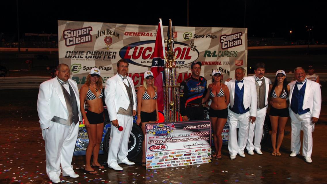 Darren Miller in a Thriller in taking $50,000 Sunoco Race Fuels North/South 100 at Florence Speedway