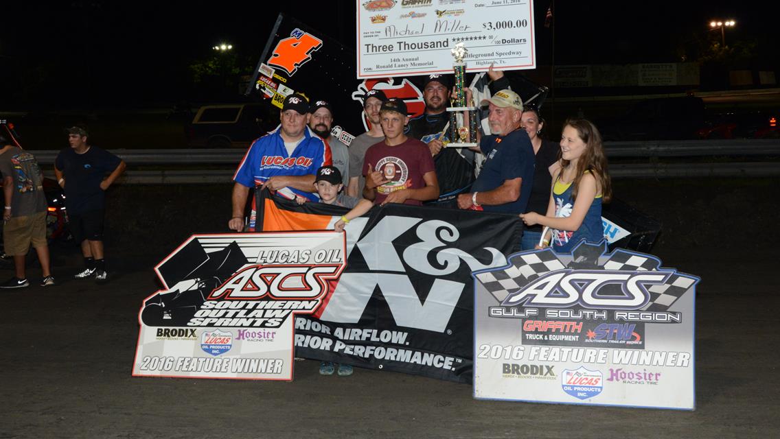 Michael Miller Triumphs In ASCS Gulf South/SOS Showdown at Battleground Speedway