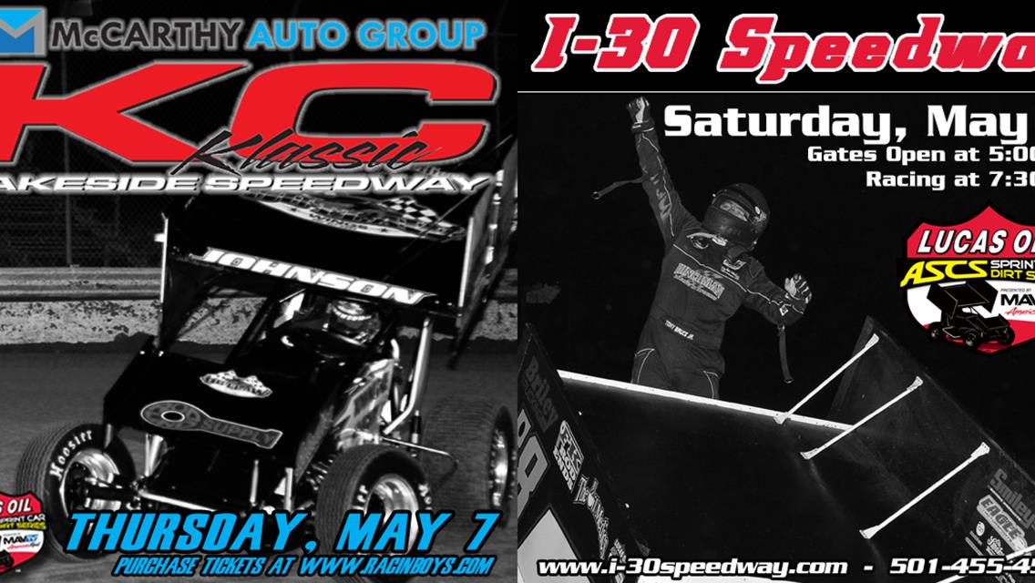 Coming Up: Lucas Oil ASCS at Lakeside Speedway and I-30 Speedway