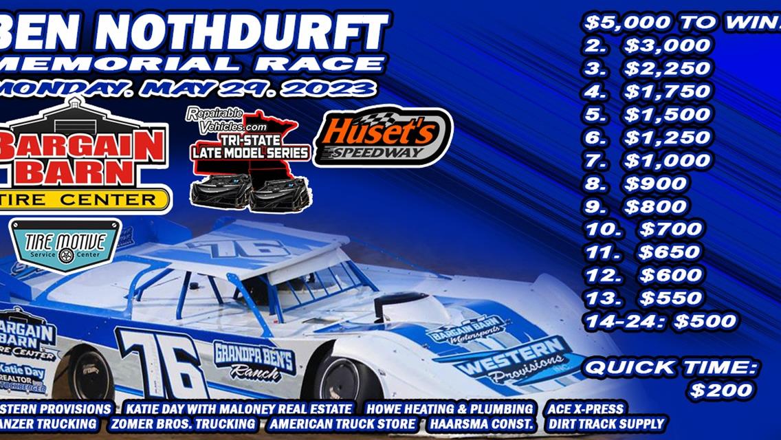 Ben Nothdurft Memorial next up for RepairableVehicles.com Tri-State Late Models