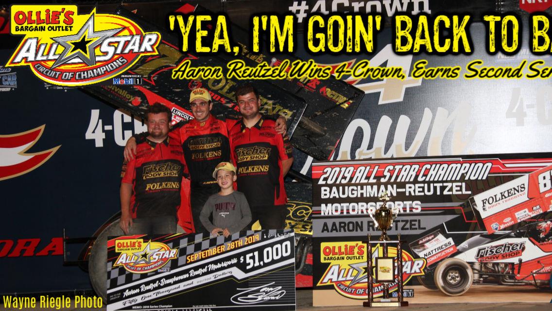 Aaron Reutzel caps 2019 All Star title run with 4-Crown Nationals triumph at Eldora Speedway