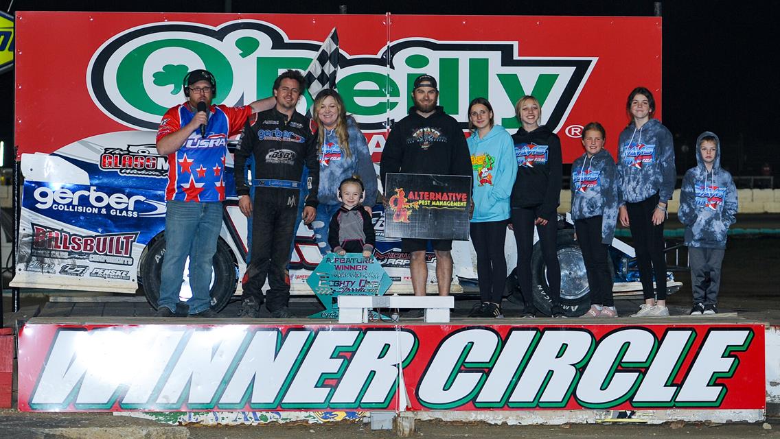 Tyler Davis back to winning ways.  Conkwright and Dale visit victory lane during Kansas Honor Flight Night.