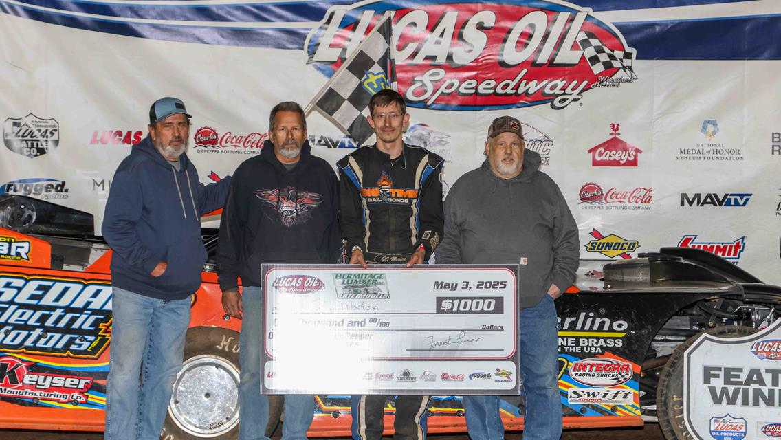 Morton scores in both Late Model, B-Mod features to headline Lucas Oil Speedway weekly program