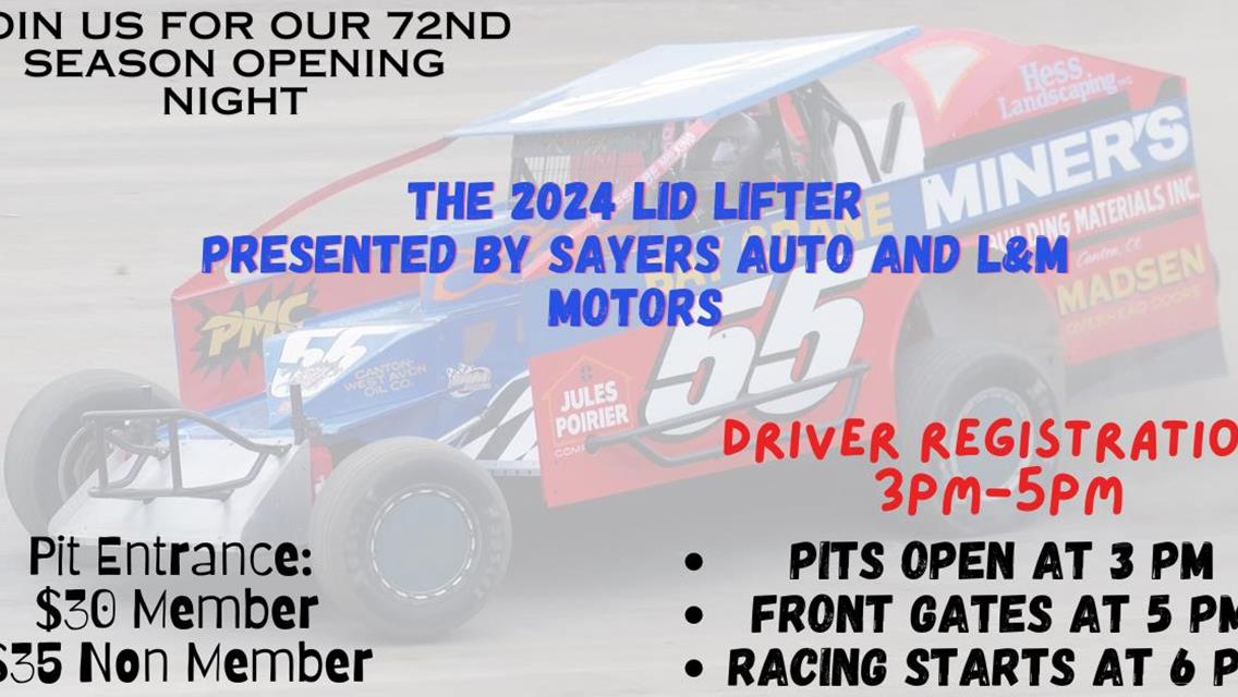 Saturday April 27th the 2024 Lid Lifter