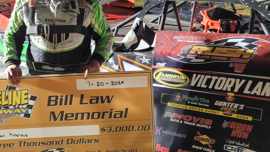 BROCK PINKEROUS BECOMES 1ST TIME WINNER OF &quot;BILL LAW MEMORIAL&quot; WITH HIS 2ND FLYNN&#39;S TIRE/GUNTER&#39;S HONEY TOURING SERIES WIN OF 2024 AS 43 HOVIS RUSH LA