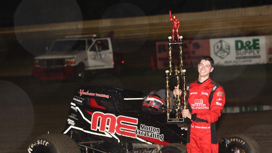 Chance Morton Wins Rain-Shortened Iron Man 66 at Creek County Speedway