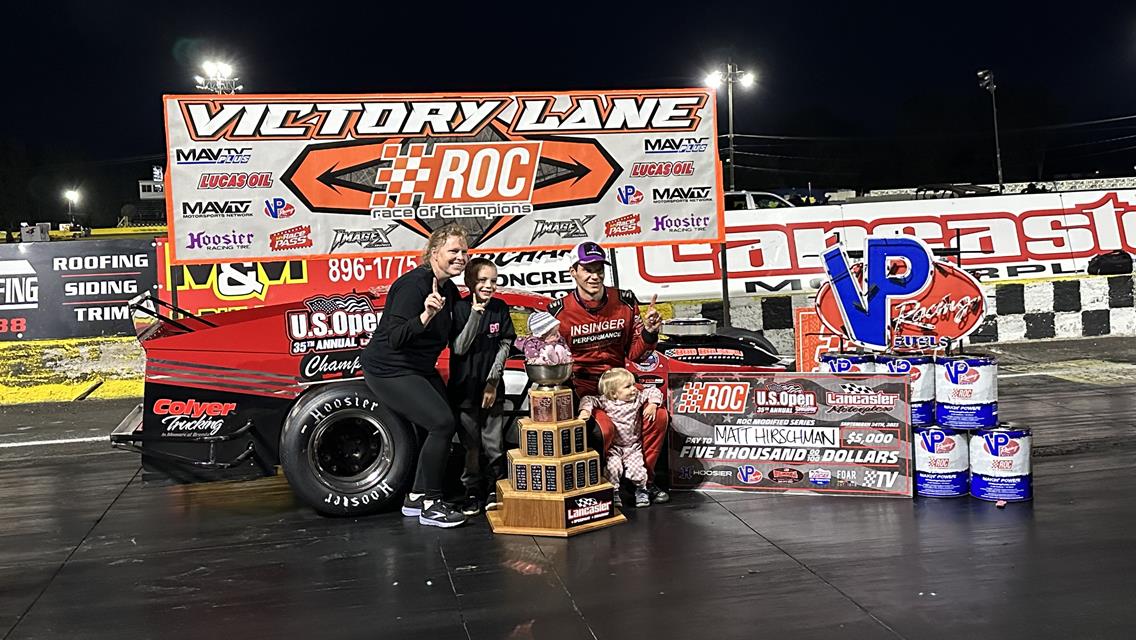 Matt Hirschman Wins 35th US Open at Lancaster; Brown, Hoch, and Szafraniec Also Victorious