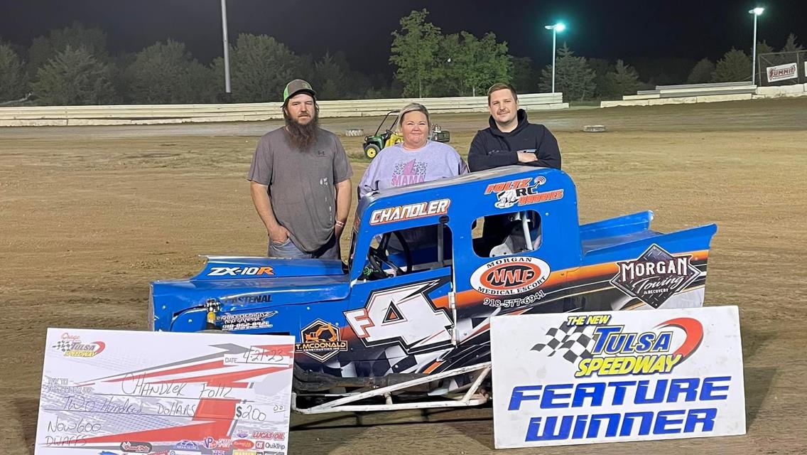 Chandler Foltz Wins Again at Tulsa Speedway with NOW600 Sooner State Dwarf Car Series!