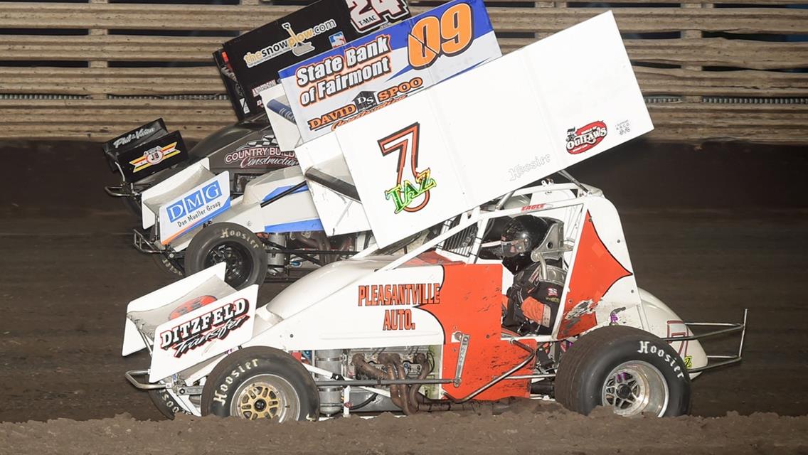 Tasker Phillips (7TAZ), Matt Juhl (09) and Terry McCarl (24) at Knoxville (Rob Kocak Photo)