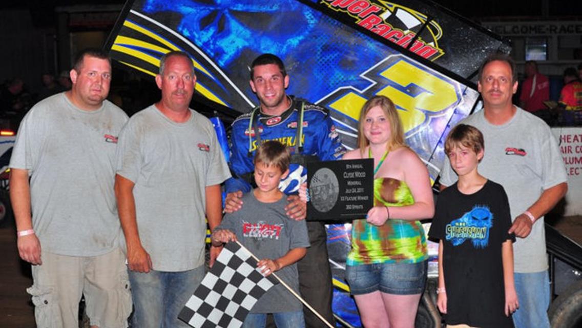 Mark Shirshekan snared his first Speedway Motors ASCS Warrior win of the year by topping Sunday night's Ninth Annual Clyde Wood Memorial at California, Missouri's Double X Speedway. (Paul Gray photo)