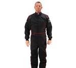 Dynamic Racewear SFI 3.2A/1 1-Layer Suit, Black/Red Trim