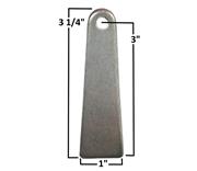 A&A Mirror Bracket, 1/4" Hole 3-1/4" Length 1/8" Steel 4/Pack