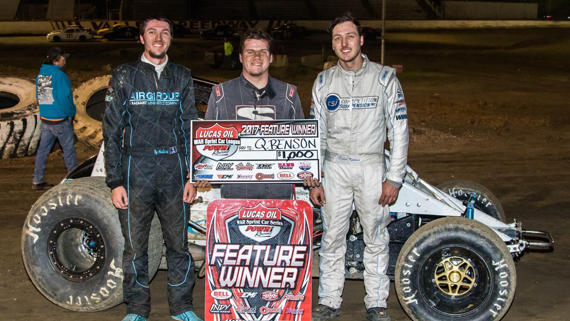 BENSON BLASTS TO FIRST POWRI LUCAS OIL WAR WIN