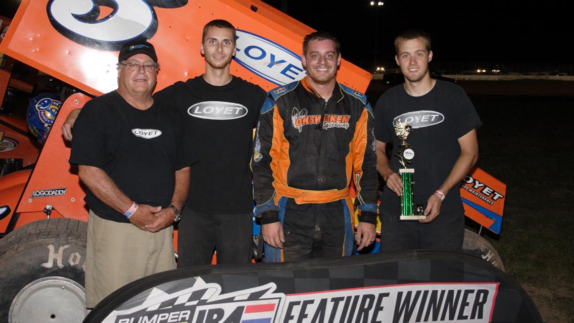 LOYET MAKES SURPRISE APPEARANCE, OUTRUNS REINKE FOR BUMPER TO BUMPER IRA OUTLAW SPRINT CAR VICTORY AT OSHKOSH!